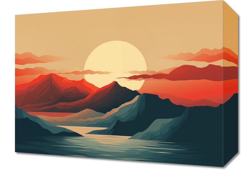 Obraz 40x30cm Zachód Słońca nad Górami zdjęcie 1