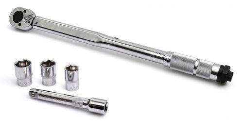 KLUCZ DYNAMOMETRYCZNY 1/2" 28-210NM + 3 CHROMOWANE NASADKI 17 19 21mm na Arena.pl
