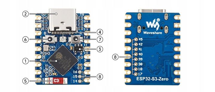 ESP32-S3 Mini ESP32-S3FH4R2 Dual-Core Processor, 240MHz ESP32-S3-Zero zdjęcie 3