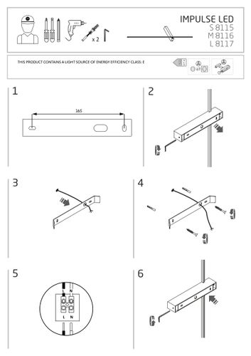 Nowoczesny kinkiet czarny IMPULSE 8115 lampa ścienna LED 6W 3000K na Arena.pl