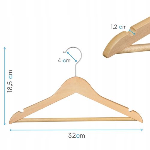 WIESZAK NA UBRANIA DZIECIĘCE WIESZAKI OGIVO x20 DLA DZIECI DREWNO na Arena.pl
