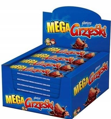 Grześki Mega Wafel przekładany kremem kakaowym w czekoladzie 48 g na Arena.pl