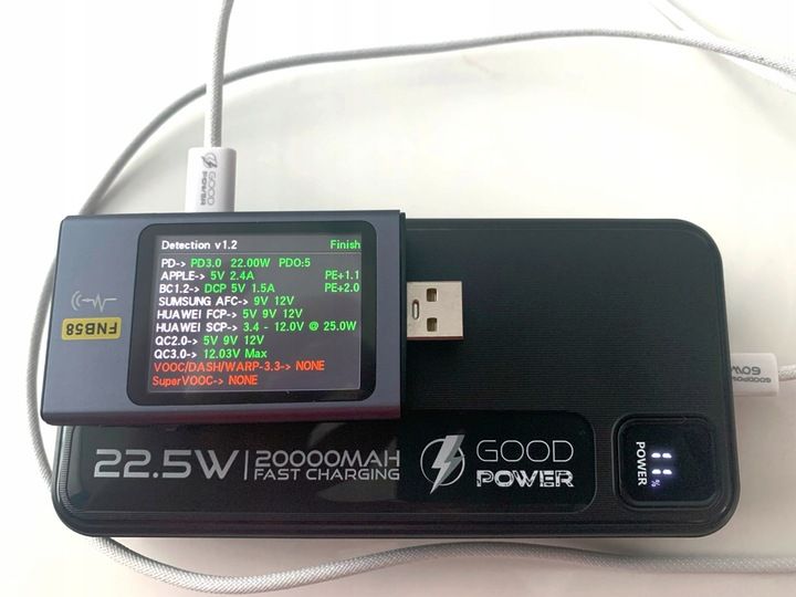 POWERBANK 20000mAh 22,5W DUŻA POJEMNOŚĆ + KABEL USB-C 60W GOODPOWER zdjęcie 2