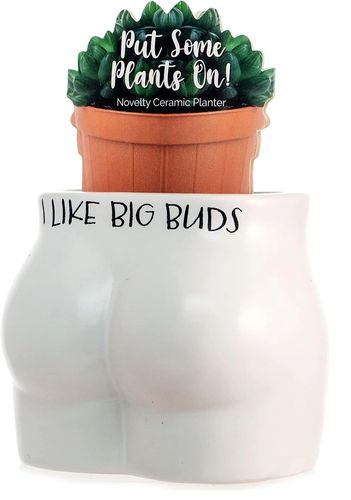 Śmieszna Doniczka do Roślin z napisem „I Like Big Buds” na Arena.pl