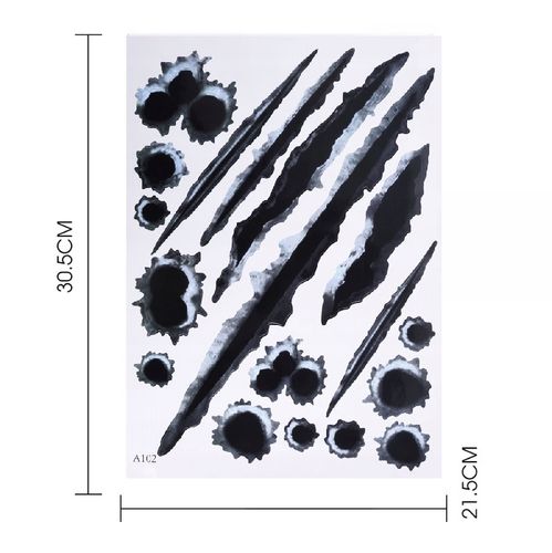 Naklejka 3D samochód dziury po kulach zadrapanie pazury auto tuning krecha na Arena.pl