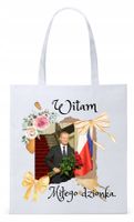 Donald Tusk Platforma Torba Eco Biała Shopper Z Nadrukiem Ze Zdjęciem