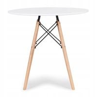 Stolik ModernHome okrągły 80 x 80 x 75,5cm biały