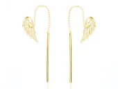DELIKATNE SREBRNE POZŁACANE KOLCZYKI AŻUROWE SKRZYDŁA ANIOŁA SKRZYDEŁKA
