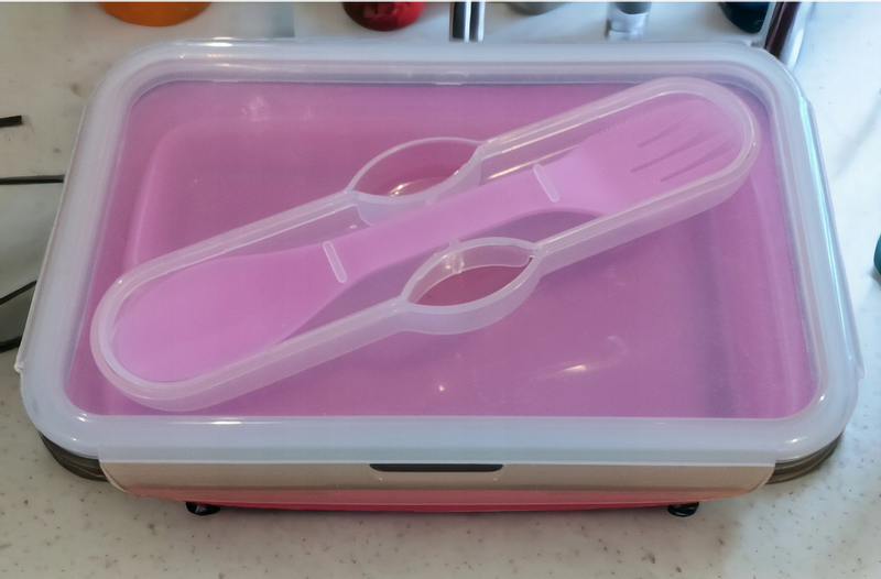 Pojemnik silikonowy na śniadanie śniadaniówka na żywność 1000ml LUNCH zdjęcie 7