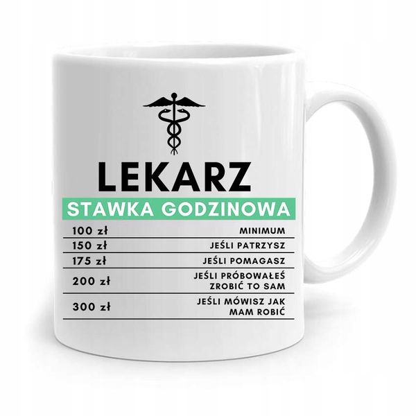 Kubek Prezent Dla Doktora Lekarz Stawka Godzinowa Z Nadrukiem Ze Zdjęciem zdjęcie 1