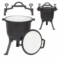 KOCIOŁEK Myśliwski 11 L EMALIOWANY Garnek na OGNISKO PATELNIA Grill Emalia