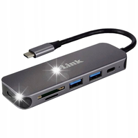 HUB USB-C D-Link DUB-2325 5w1 z CZYTNIK-iem kart SD microSD 2xUSB3.0 +USB-C