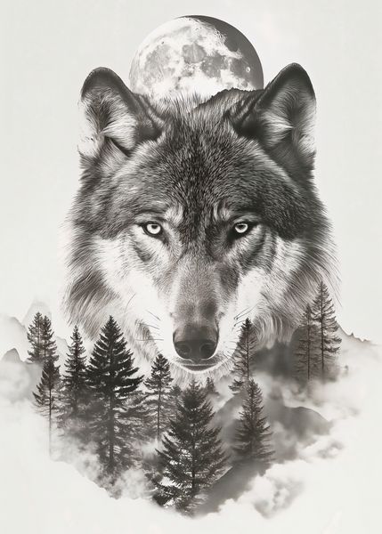 Plakat 25x35cm Wilczy Duch Lasu zdjęcie 1
