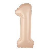 Balon foliowy cyfra 1 karmelowy, 100 cm