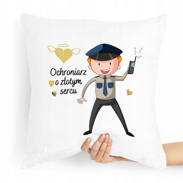 Prezent Poduszka Dla Ochroniarza O Złotym Sercu Z Nadrukiem Ze Zdjęciem Z N zdjęcie 1
