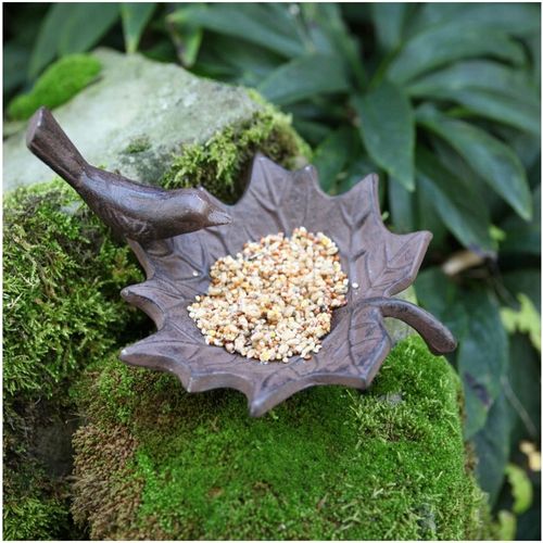 Poidełko Poidło dla Ptaków Żeliwne Retro Liść 20 cm Karmnik na Ziarno na Arena.pl