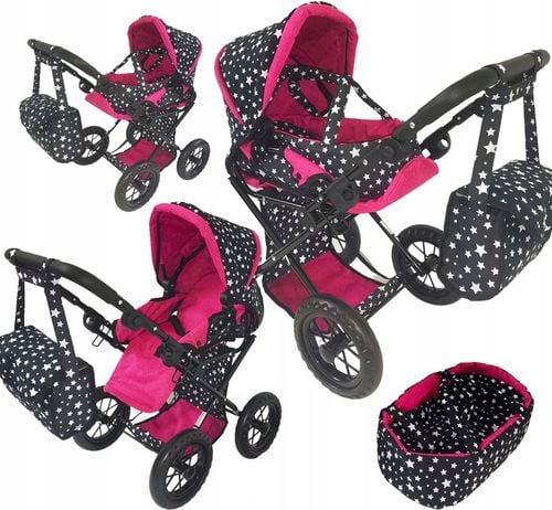 WÓZEK DLA LALEK SPACERÓWKA GONDOLA 3w1 DUŻE KOŁA na Arena.pl