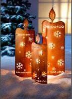 ŚWIECA ŚWIECE RDZAWE WBIJANE DEKORACJA OZDOBA LED