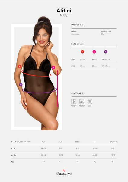 Alifini body czarne - Obsessive L/XL zdjęcie 5