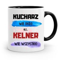 Dla Kelnera Kubek Czarny Kelner Wie Wszystko Z Nadrukiem Ze Zdjęciem