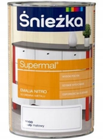 ŚNIEŻKA SUPERMAL EMALIA NITRO DO DREWNA I METALU N100 BIAŁY MAT 0.8L