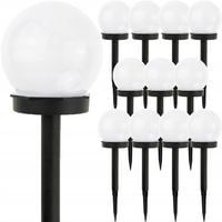 Lampy SOLARNE OGRODOWE KULA lampa solarna ogrodowa LED kule biała do ogrodu