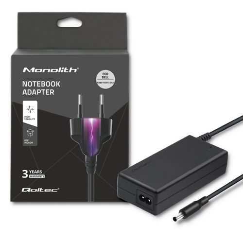 Qoltec Zasilacz do Dell | 65W | 19.5V | 3.34A | 4.5*3.0+pin | +kabel zasilający na Arena.pl