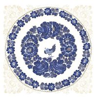 Serwetki papierowe ceramika Włocławek Fajans kwiaty ptak, 20 szt.