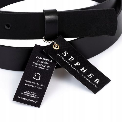 SEPHER Pasek skórzany AUTHENTIC męski CZARNY jeans na Arena.pl
