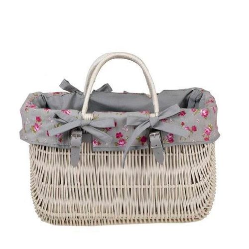 Wiklinowa Wybielana Torba na Rower Kosz na Rower z Obszyciem 43x21 H27/35 cm na Arena.pl