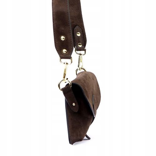 Torebka skórzana zamszowa INSTAGRAMKA HIT LUKA ciemny brąz na Arena.pl