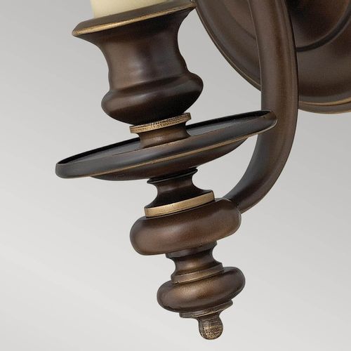 Kinkiet retro HK-DUNHILL1 z plisowanym abażurem brąz ecru na Arena.pl