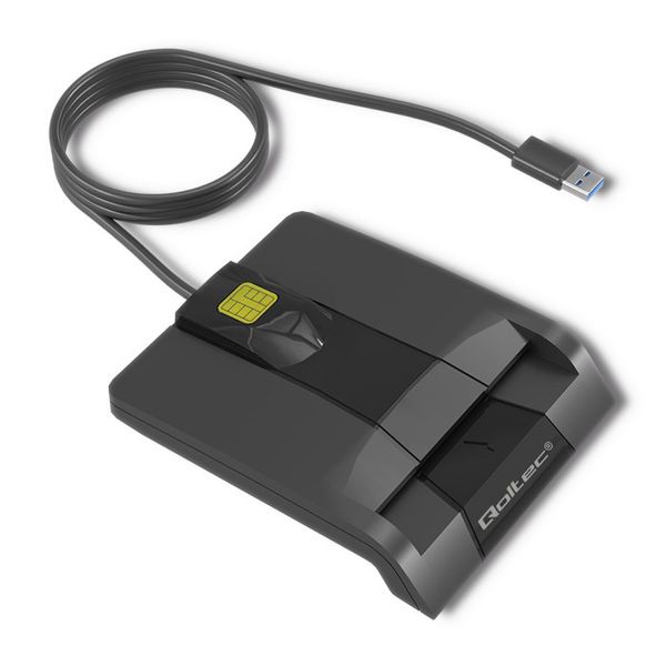 Qoltec Inteligentny czytnik chipowych kart ID SCR-0634 | USB typ C zdjęcie 2