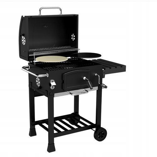 GRILL WĘGLOWY OGRODOWY Koler Ember ch1 RUSZT Z POKRYWĄ POPIELNIK +TERMOMETR na Arena.pl