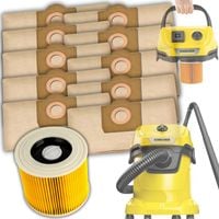 ZESTAW 10x WORKI DO ODKURZACZA KARCHER WD3 WOREK WD 3 WD2 SE 4001 +