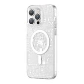 magnetyczne etui iphone 14 pro max magsafe pqy geek series srebrne