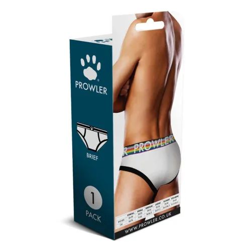 prowler paw brief xs białe - męskie majtki pride, pasek z logo na Arena.pl