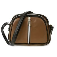 Taupe Trzykomorowa Listonoszka Damska Skórzana K53