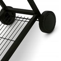 GRILL Węglowy OGRODOWY Drewniane PÓŁKI STALOWY TERMOMETR Kółka Konighoffer