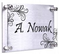 Tabliczka ADRESOWA twoje nazwisko 30x20 dibond plexi + DYSTANSE montażowe