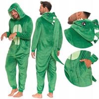 ONESIE piżama CIEPŁY KOMBINEZON JEDNOCZĘŚCIOWY prezent DINOZAUR unisex M