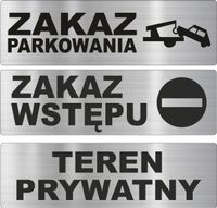 Tabliczka nierdzewna ZAKAZ WSTĘPU PARKOWANIA