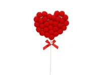 Topper na tort, Serce, czerwone