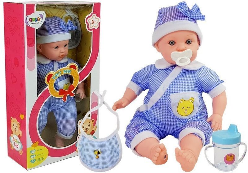 Lalka Bobas 45 cm Niebieskie Ubranie zdjęcie 1