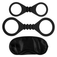 kajdanki  me you us bound to please blindfold wrist and ankle cuffs black