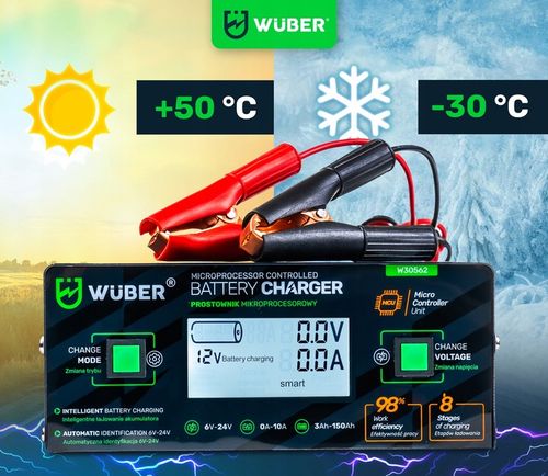 PROSTOWNIK 6/8/12/14/16/24V MIKROPROCESOROWY ŁADOWARKA DO AKUMULATORA 10A na Arena.pl