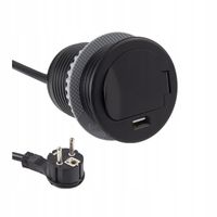 Gniazdo gniazdko przedłużacz Elektrima Slider 60mm 230V USB 20W 1,9 metra