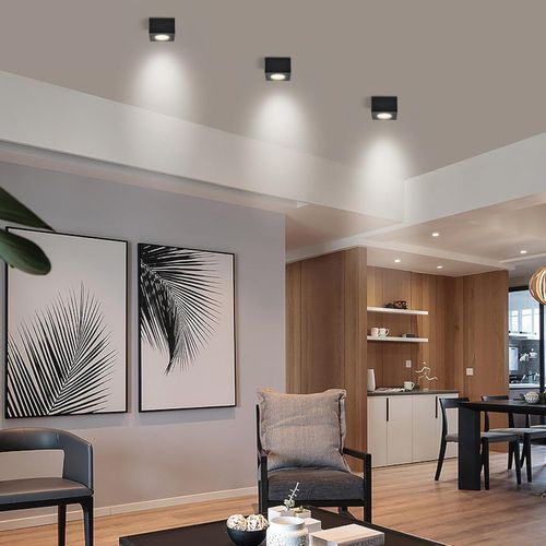 Reflektory sufitowe LED KYOTECH IP44 do łazienki Ø80x80x50 mm czarne 4 szt na Arena.pl