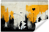 Fototapeta DO Salonu Malunek GRAFFITI Mural Abstrakcja Beton 315cm x 210cm