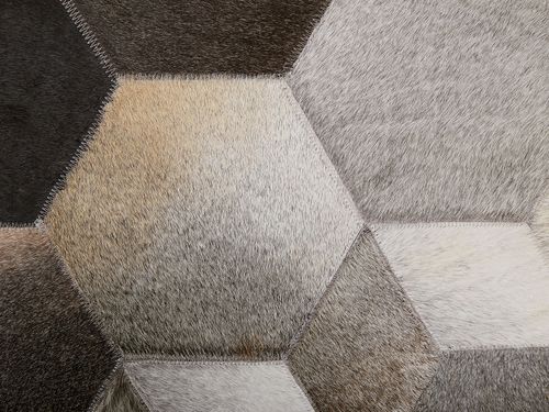 Dywan patchwork skórzany 160 x 230 cm szary SASON na Arena.pl